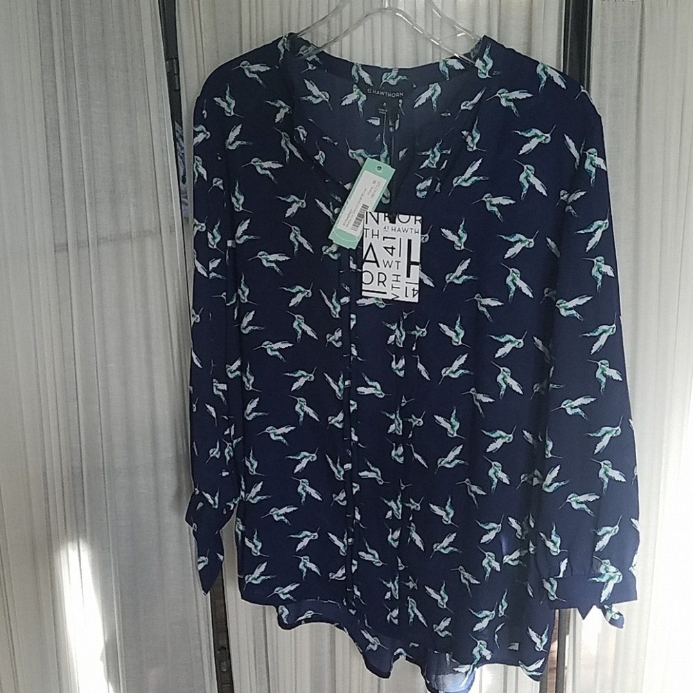 41 Hawthorn hummingbird tie blouse
